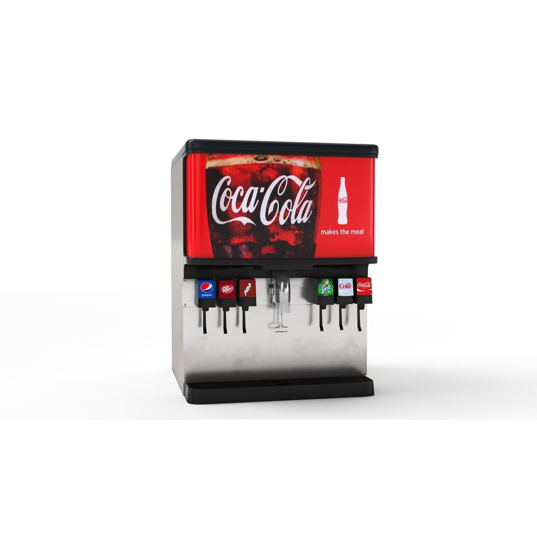 6 Flavor Soda Fountain System 3D Model – High Poly Beverage Machine, FBX, OBJ - View 18