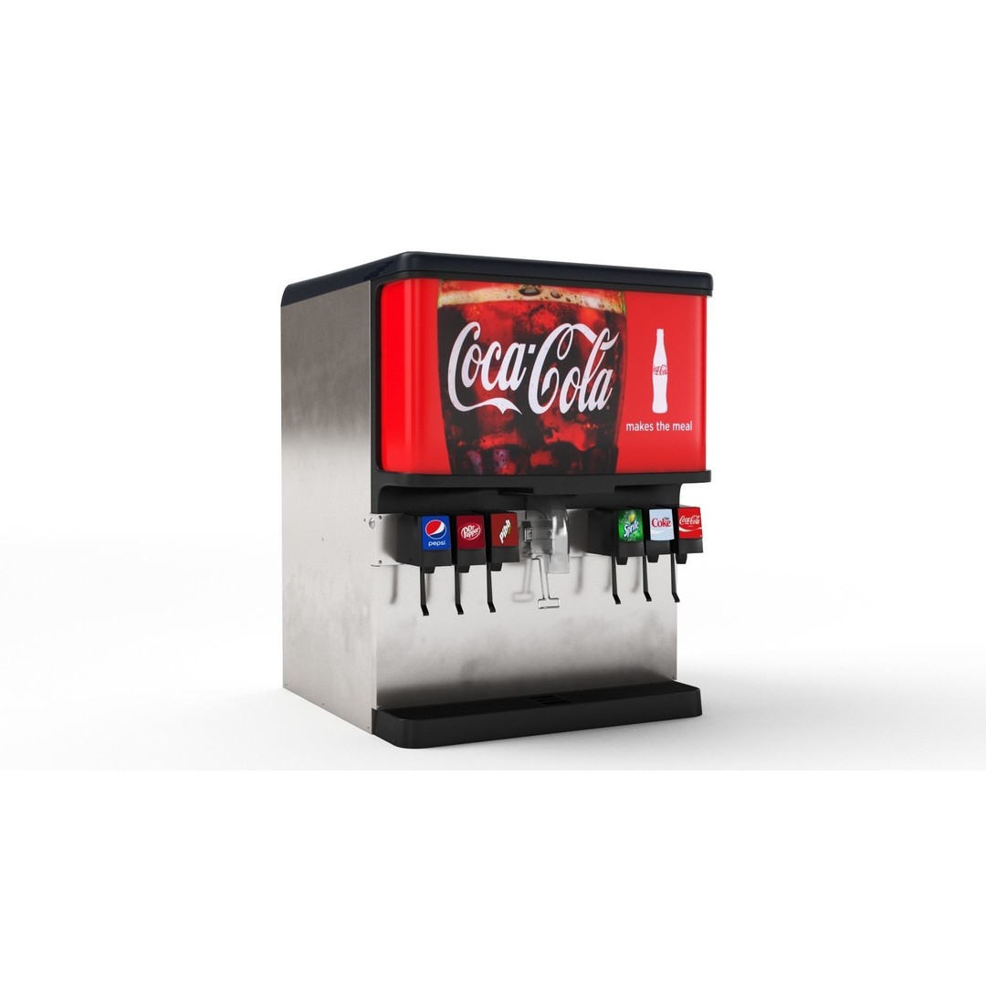 6 Flavor Soda Fountain System 3D Model – High Poly Beverage Machine, FBX, OBJ - View 19