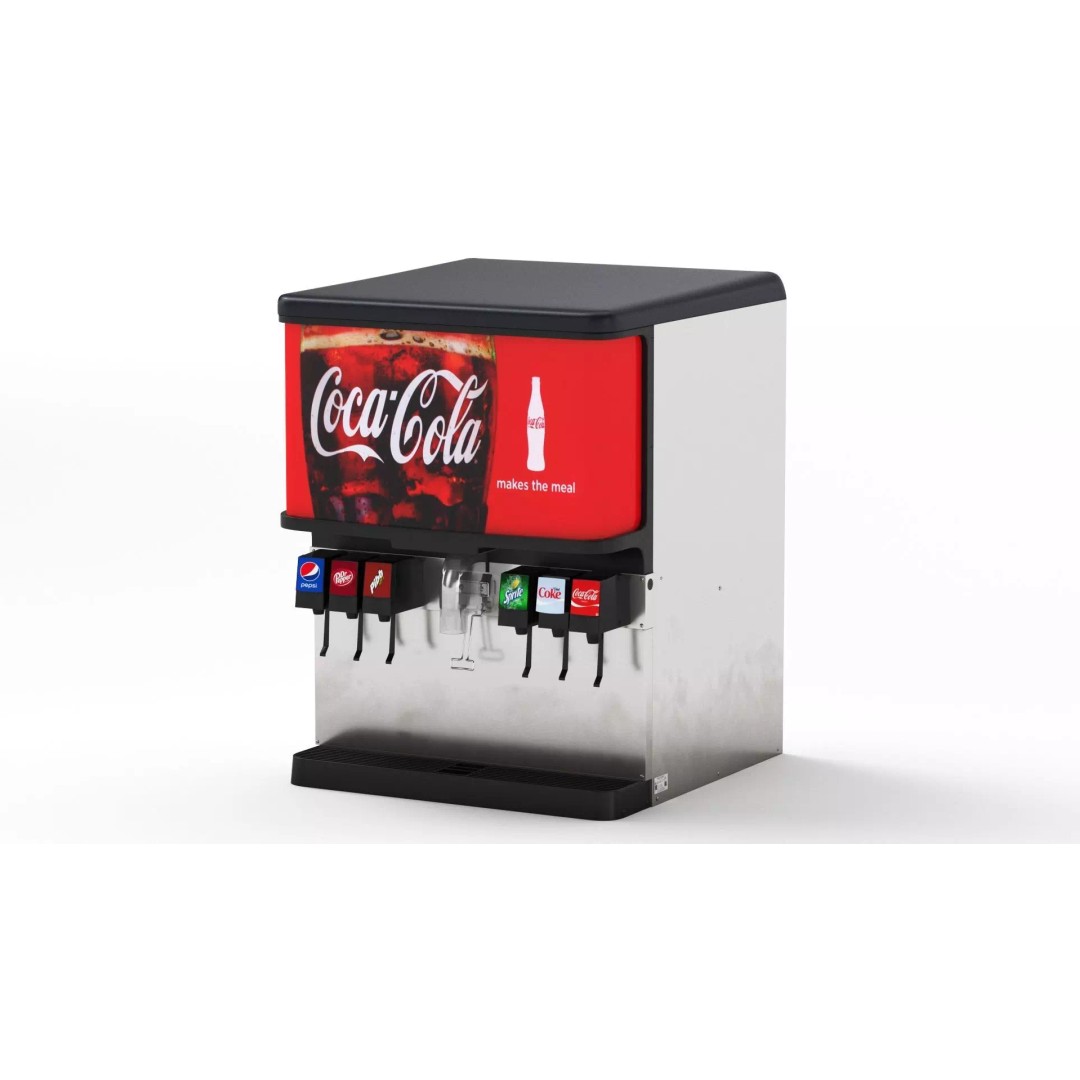 6 Flavor Soda Fountain System 3D Model – High Poly Beverage Machine, FBX, OBJ - View 2