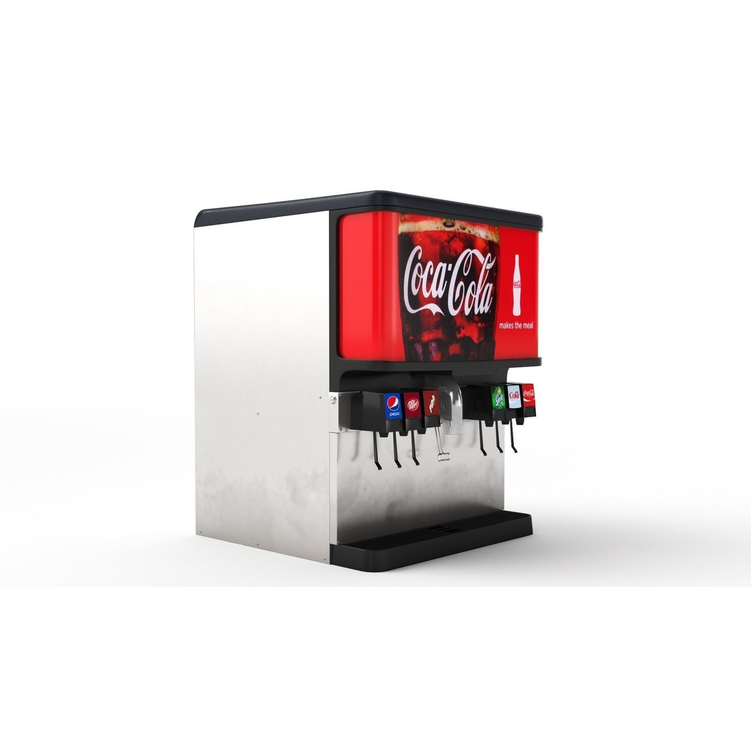 6 Flavor Soda Fountain System 3D Model – High Poly Beverage Machine, FBX, OBJ - View 20