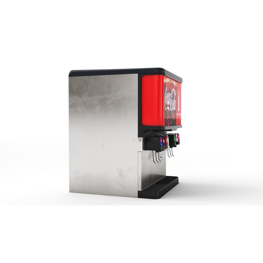 6 Flavor Soda Fountain System 3D Model – High Poly Beverage Machine, FBX, OBJ - View 21