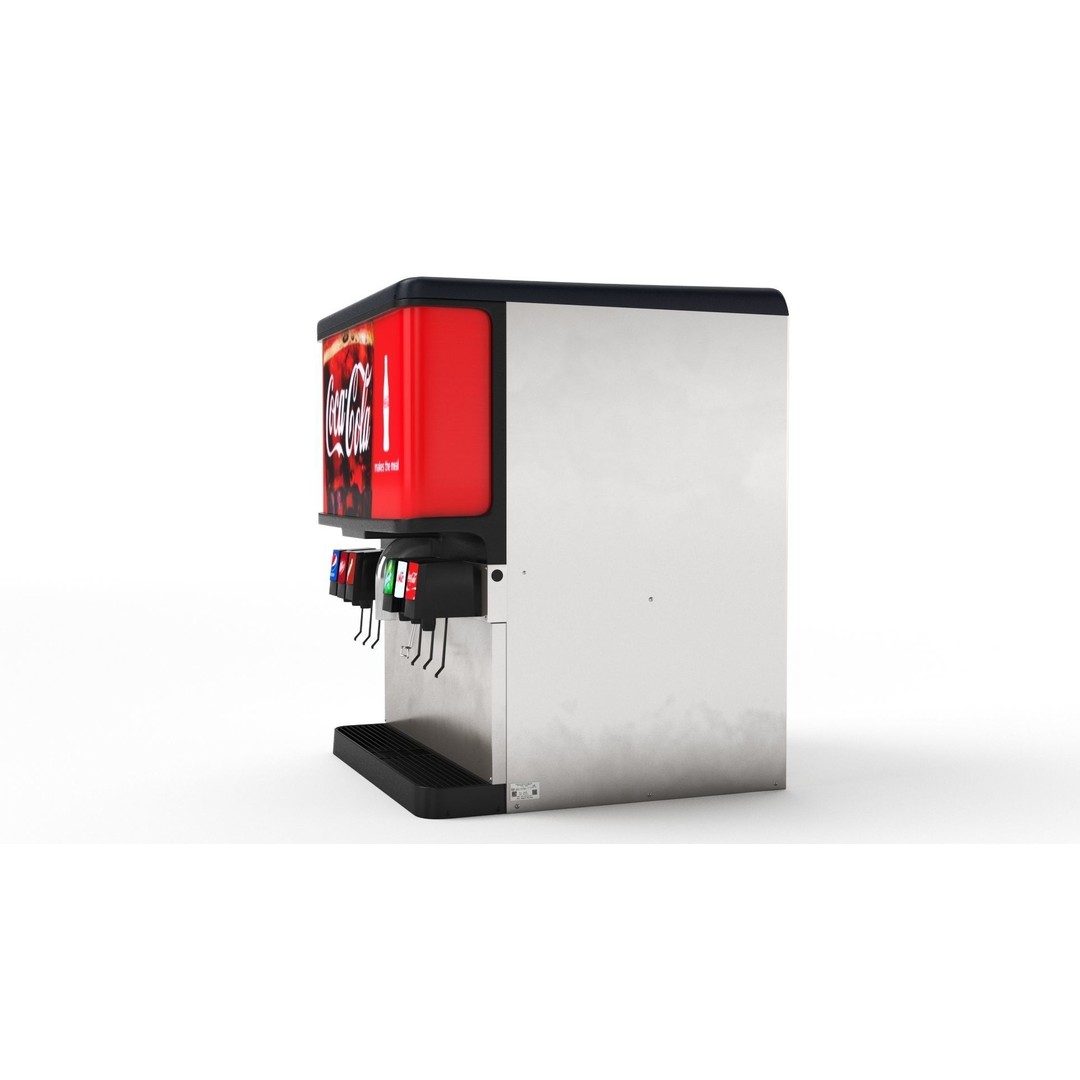 6 Flavor Soda Fountain System 3D Model – High Poly Beverage Machine, FBX, OBJ - View 29