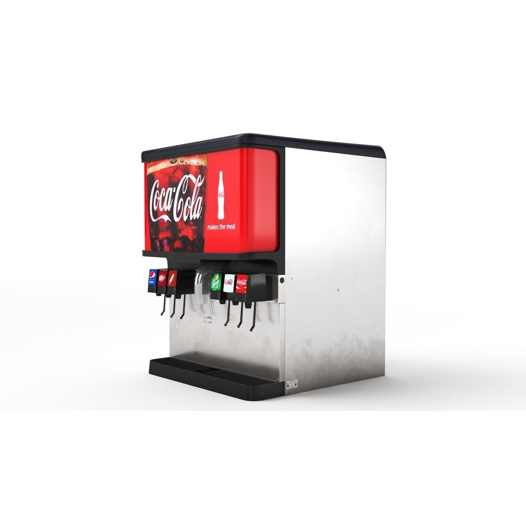 6 Flavor Soda Fountain System 3D Model – High Poly Beverage Machine, FBX, OBJ - View 30