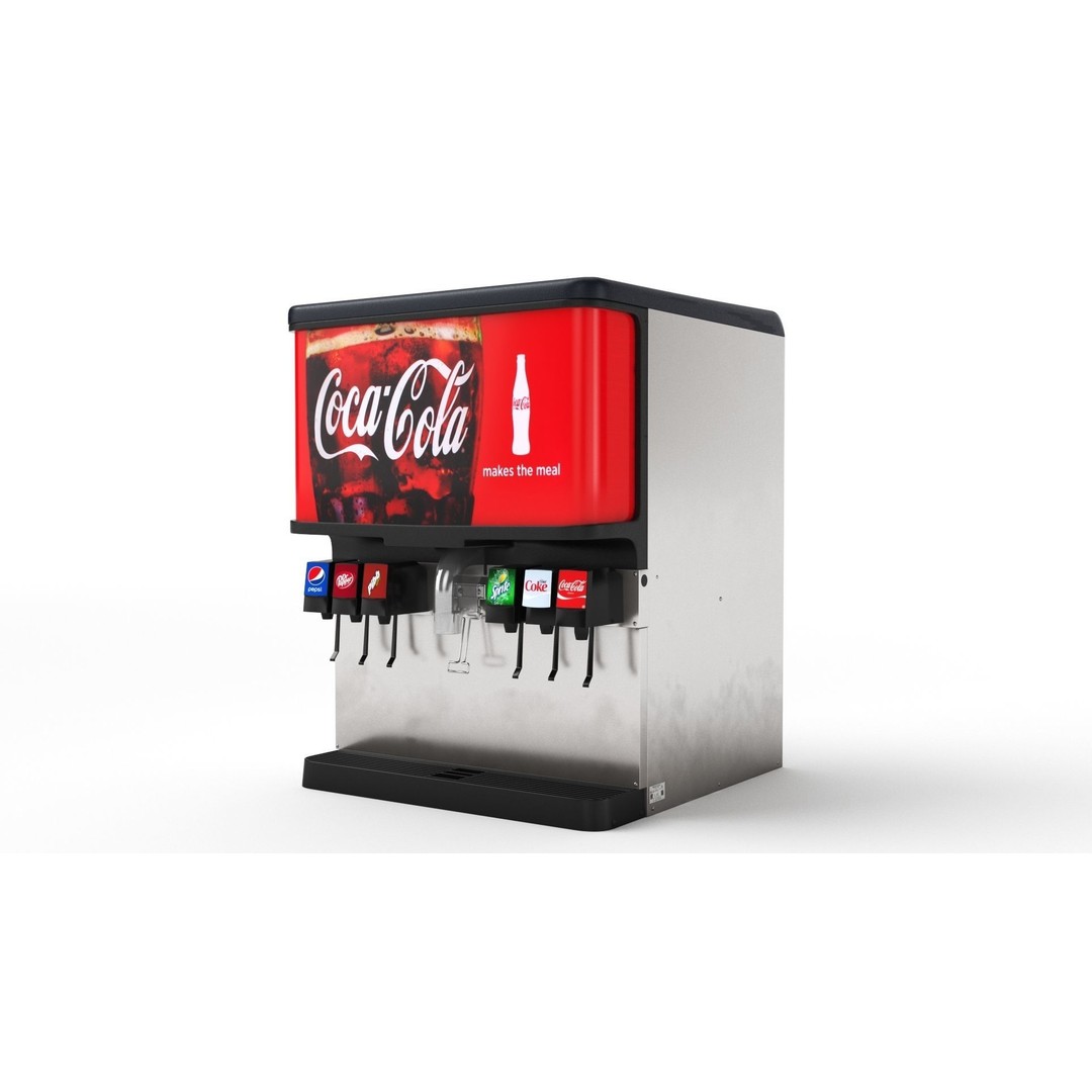 6 Flavor Soda Fountain System 3D Model – High Poly Beverage Machine, FBX, OBJ - View 31