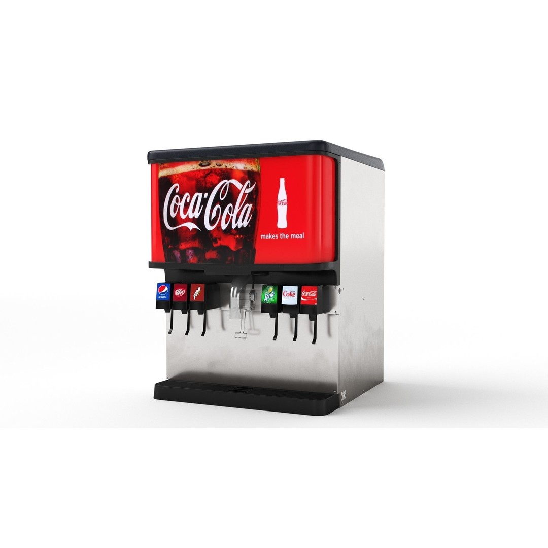 6 Flavor Soda Fountain System 3D Model – High Poly Beverage Machine, FBX, OBJ - View 32