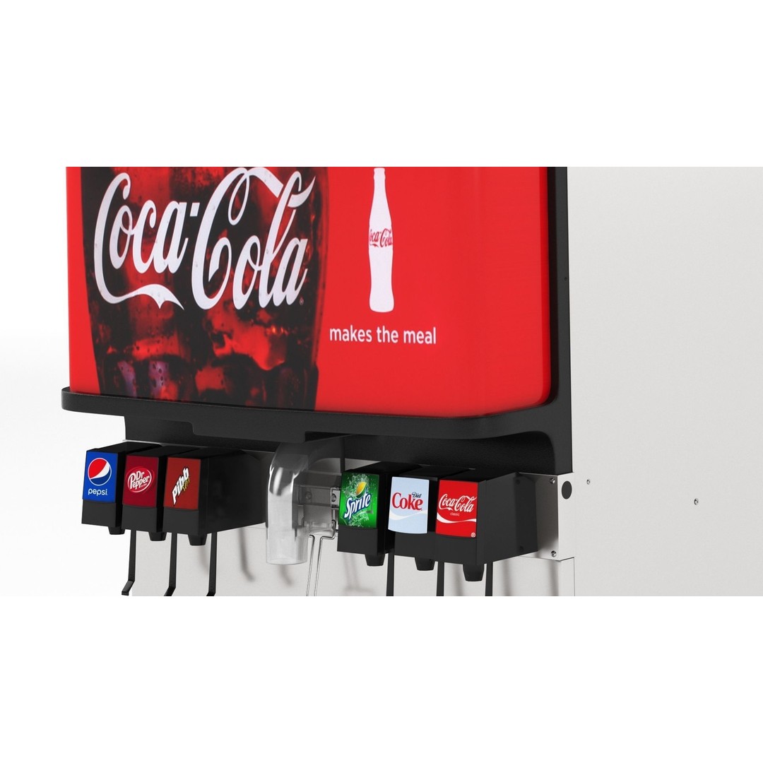 6 Flavor Soda Fountain System 3D Model – High Poly Beverage Machine, FBX, OBJ - View 5