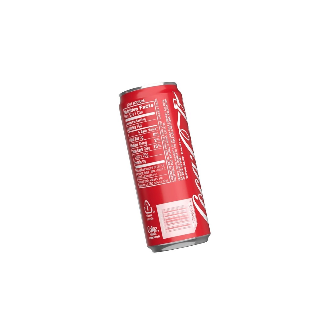 Coca Cola Drink Can 3D Model – Low Poly PBR Game Asset, FBX - View 12