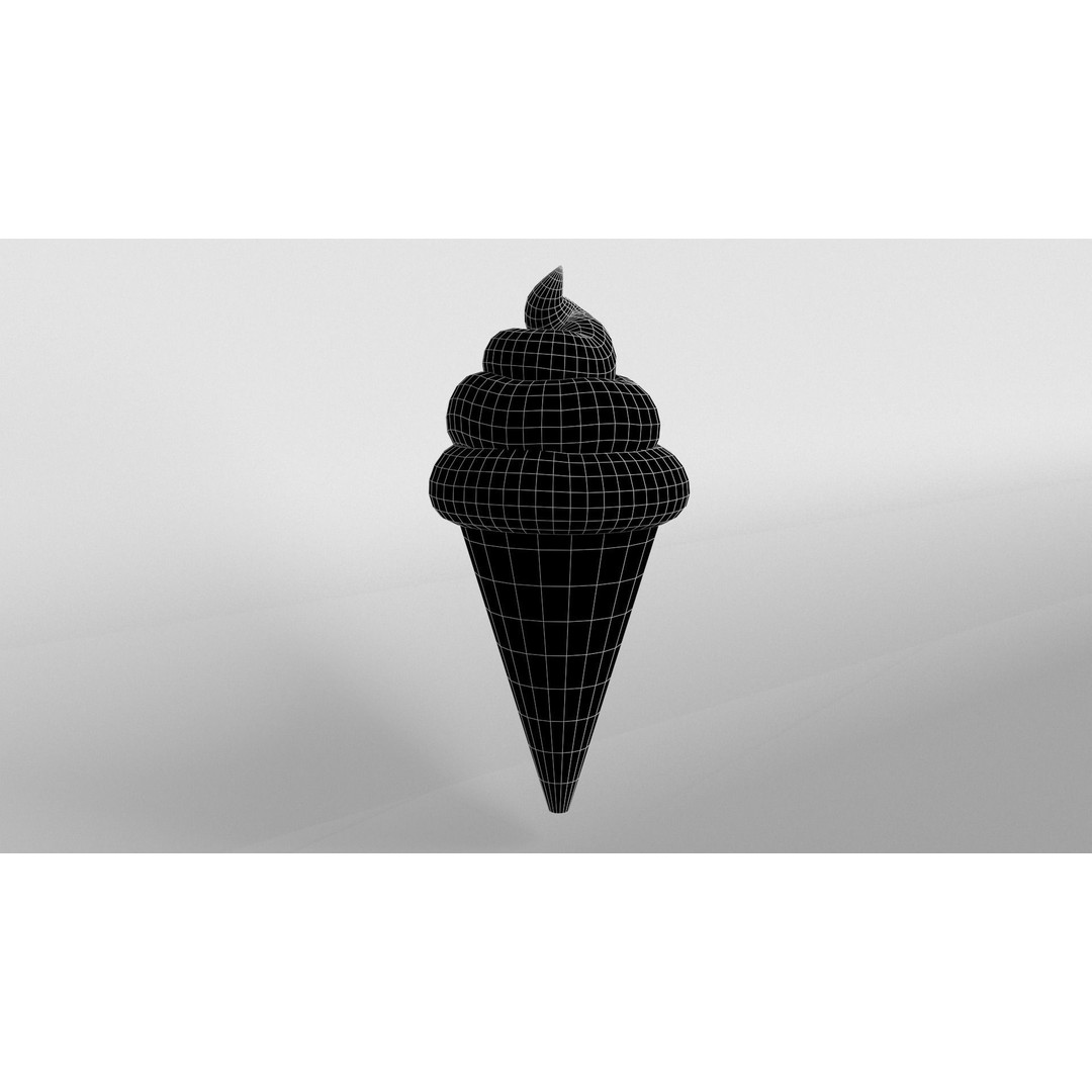 Ice Cream Cone 3D Model – Low Poly Dessert Asset, PBR Textures