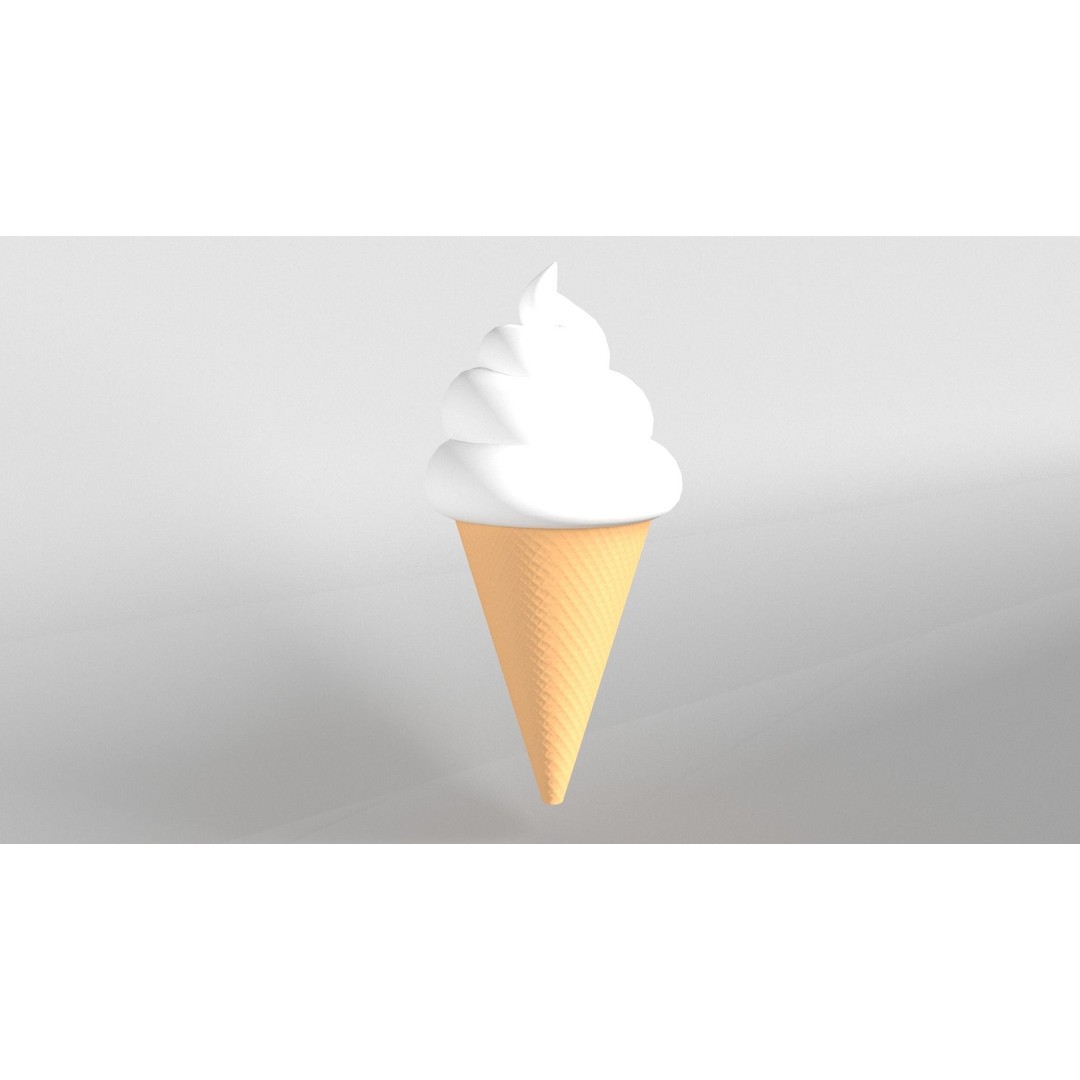 Ice Cream Cone 3D Model – Low Poly Dessert Asset, PBR Textures - View 5