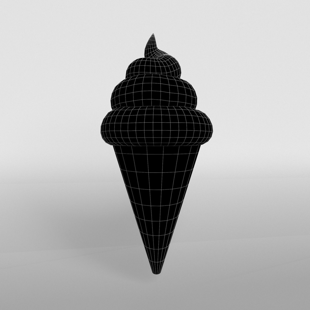 Ice Cream Cone 3D Model – Low Poly Dessert Asset, PBR Textures - View 6