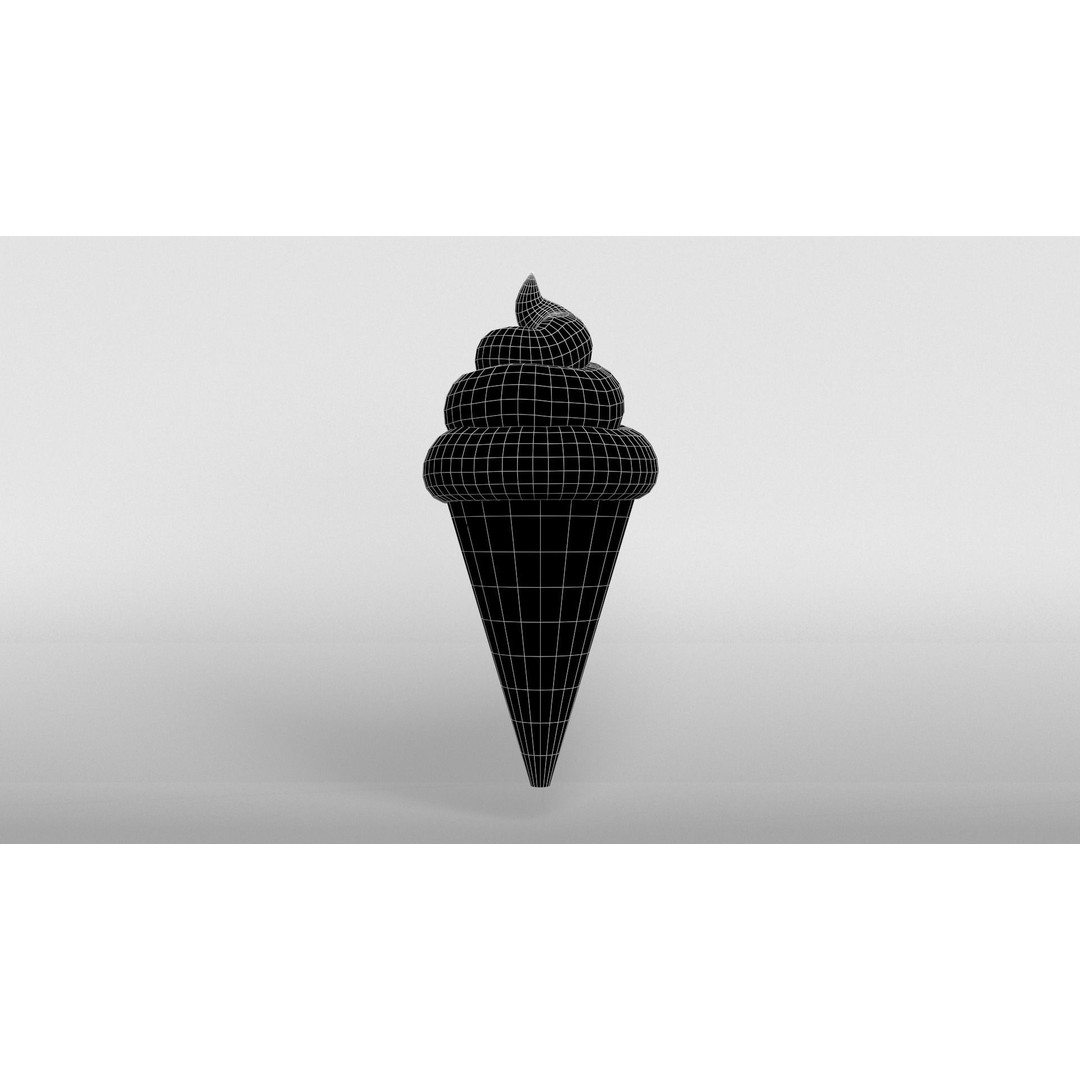 Ice Cream Cone 3D Model – Low Poly Dessert Asset, PBR Textures - View 7
