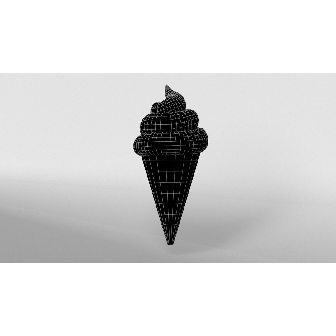 Ice Cream Cone 3D Model – Low Poly Dessert Asset, PBR Textures - View 8