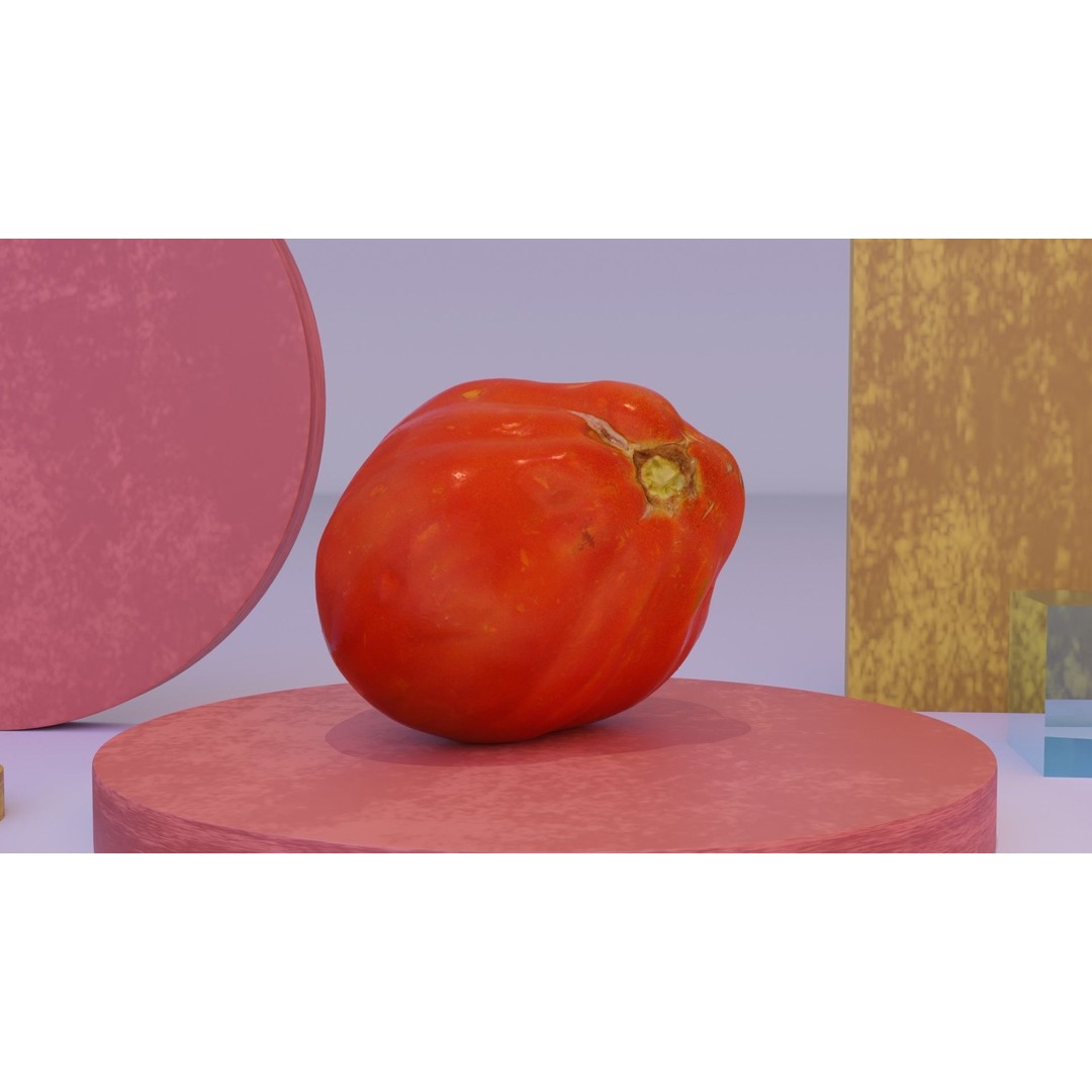 Photorealistic Tomato 3D Model – High Poly PBR Asset for Renders - View 4