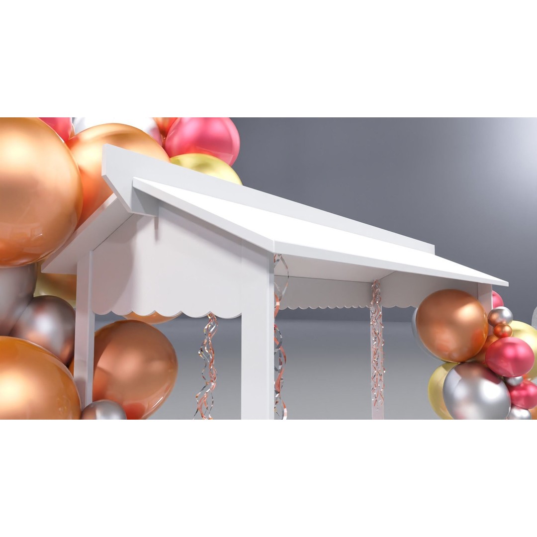 Wooden Party Candy Cart 3D Model – Festive Display Stand, FBX - View 8