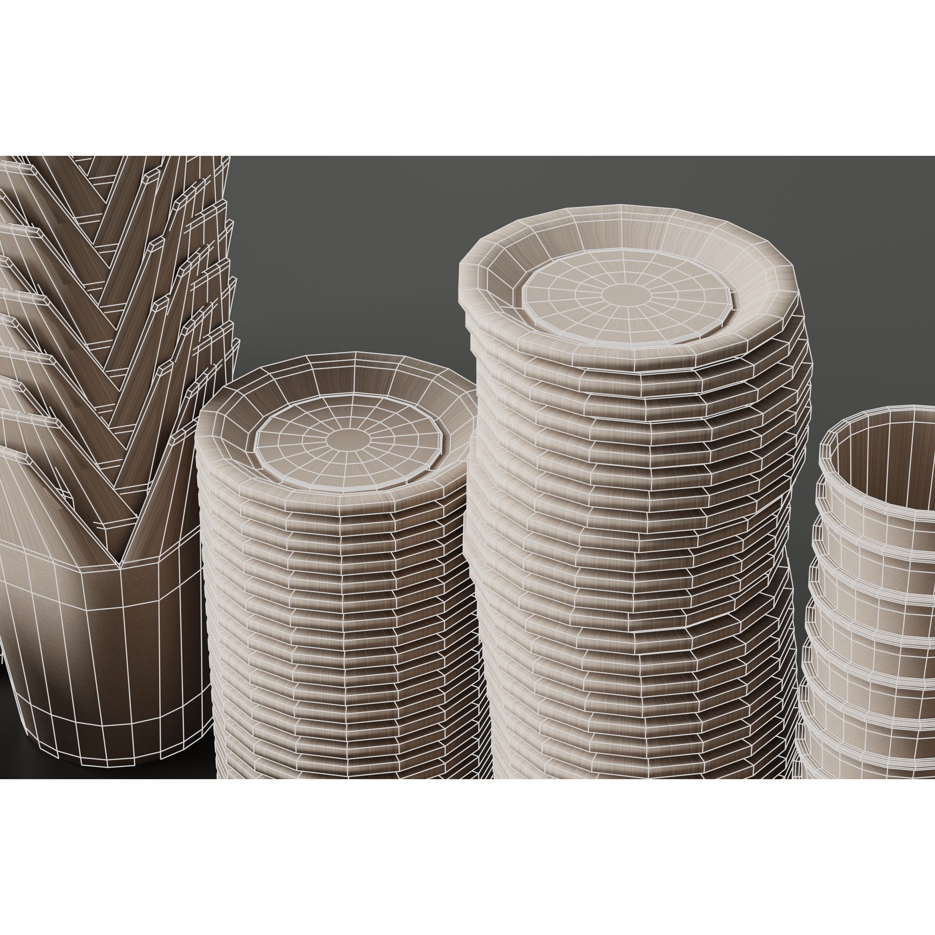Eco Friendly Tableware Collection - Low-Poly 3D Model