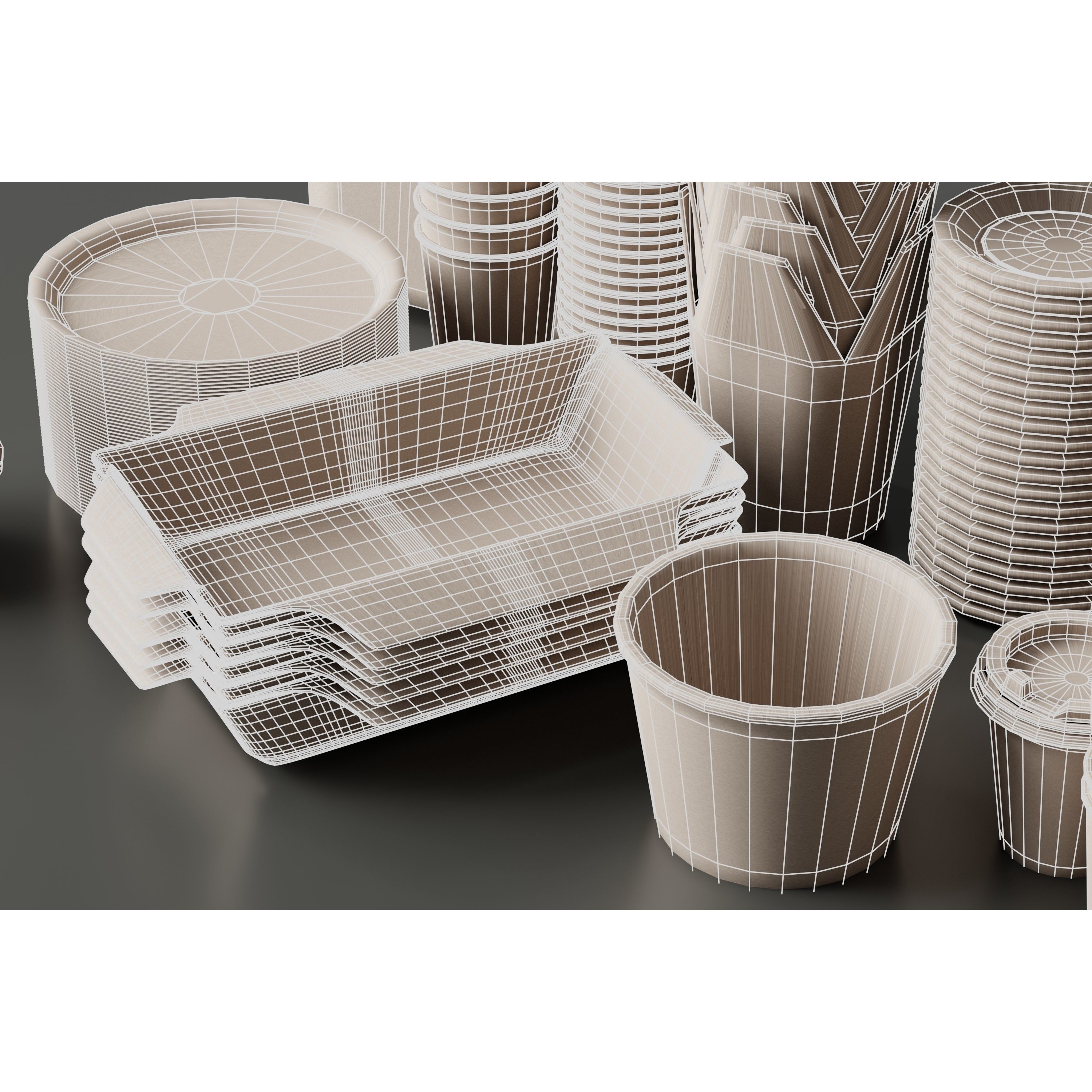 Eco Friendly Tableware Collection - Low-Poly 3D Model - View 12