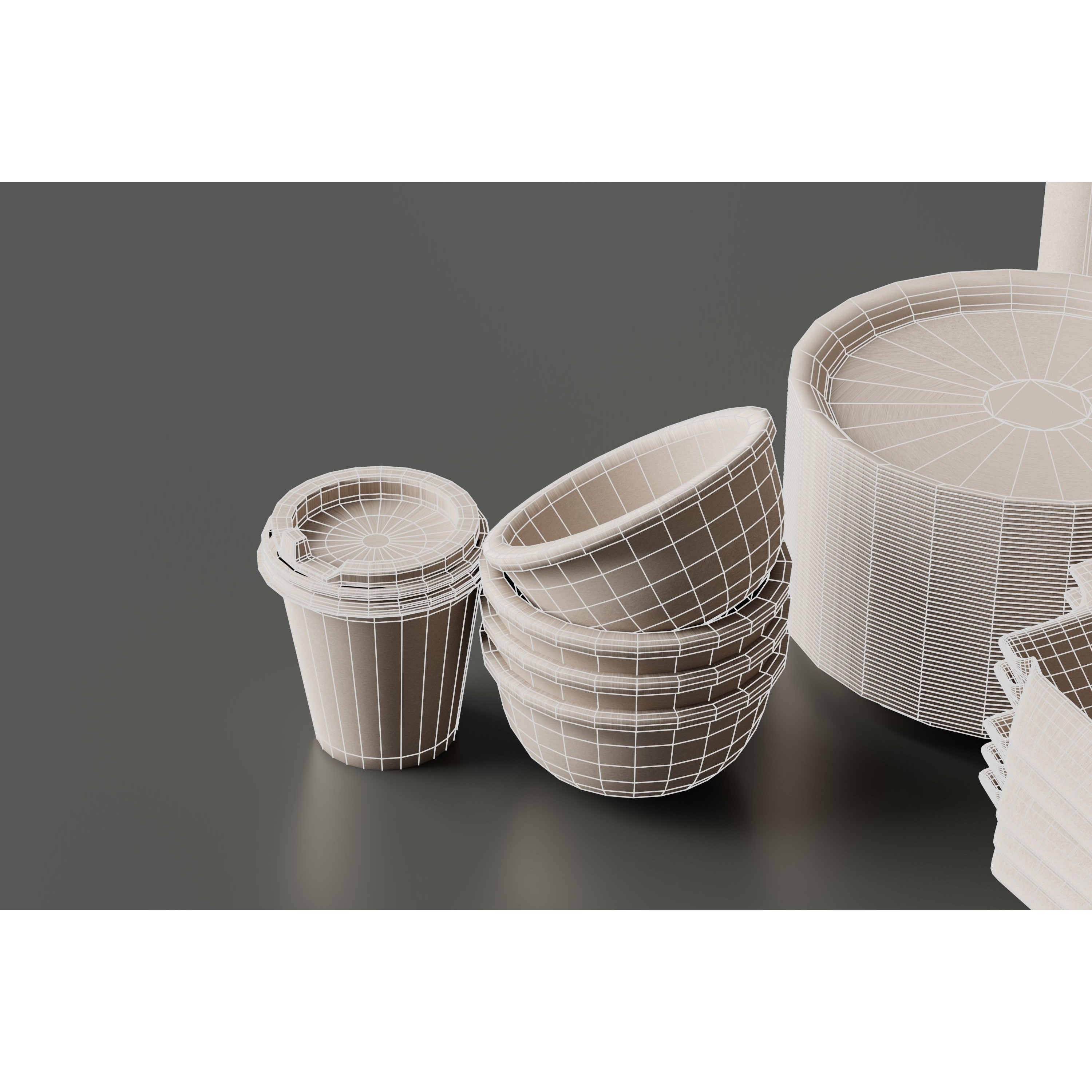 Eco Friendly Tableware Collection - Low-Poly 3D Model - View 13