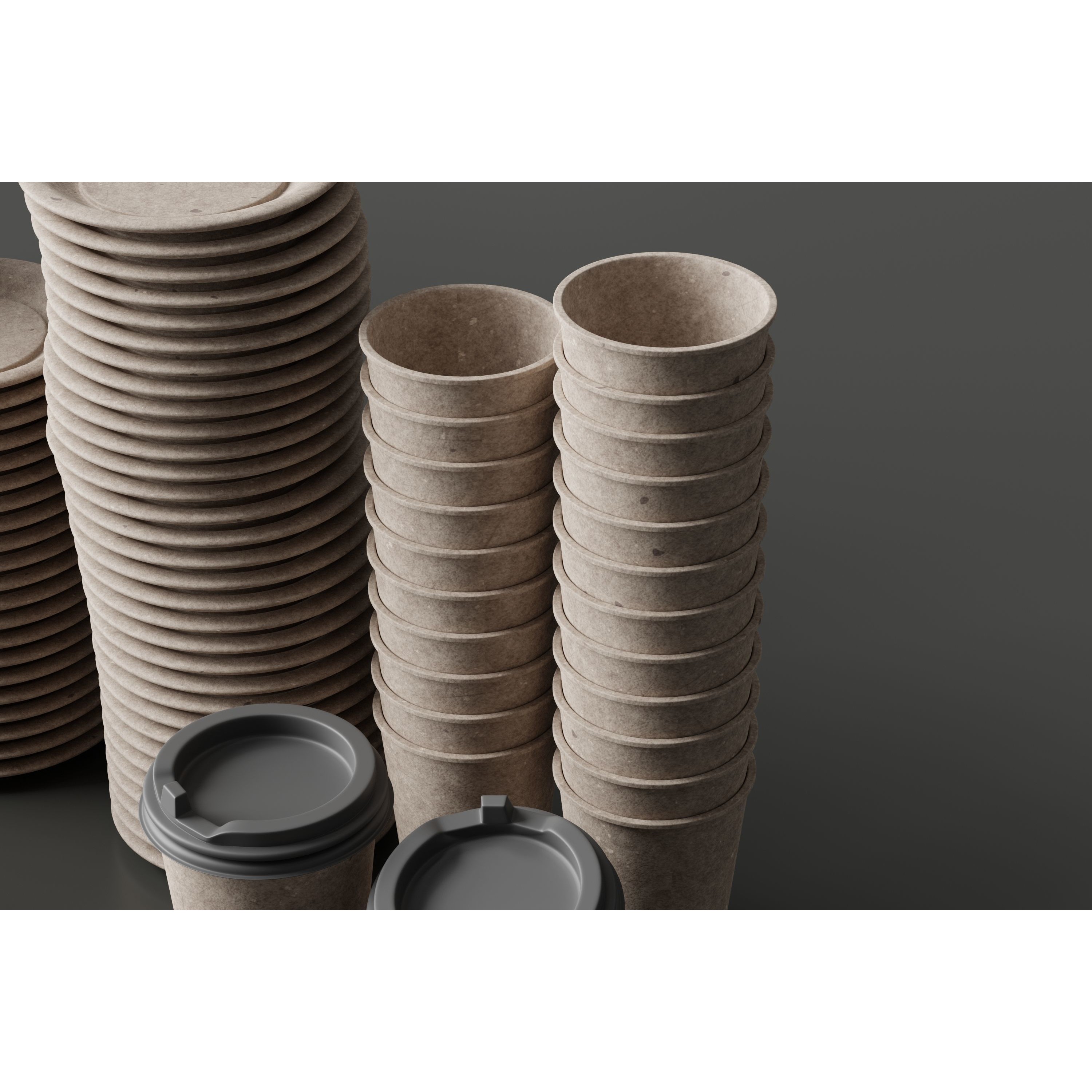 Eco Friendly Tableware Collection - Low-Poly 3D Model - View 8