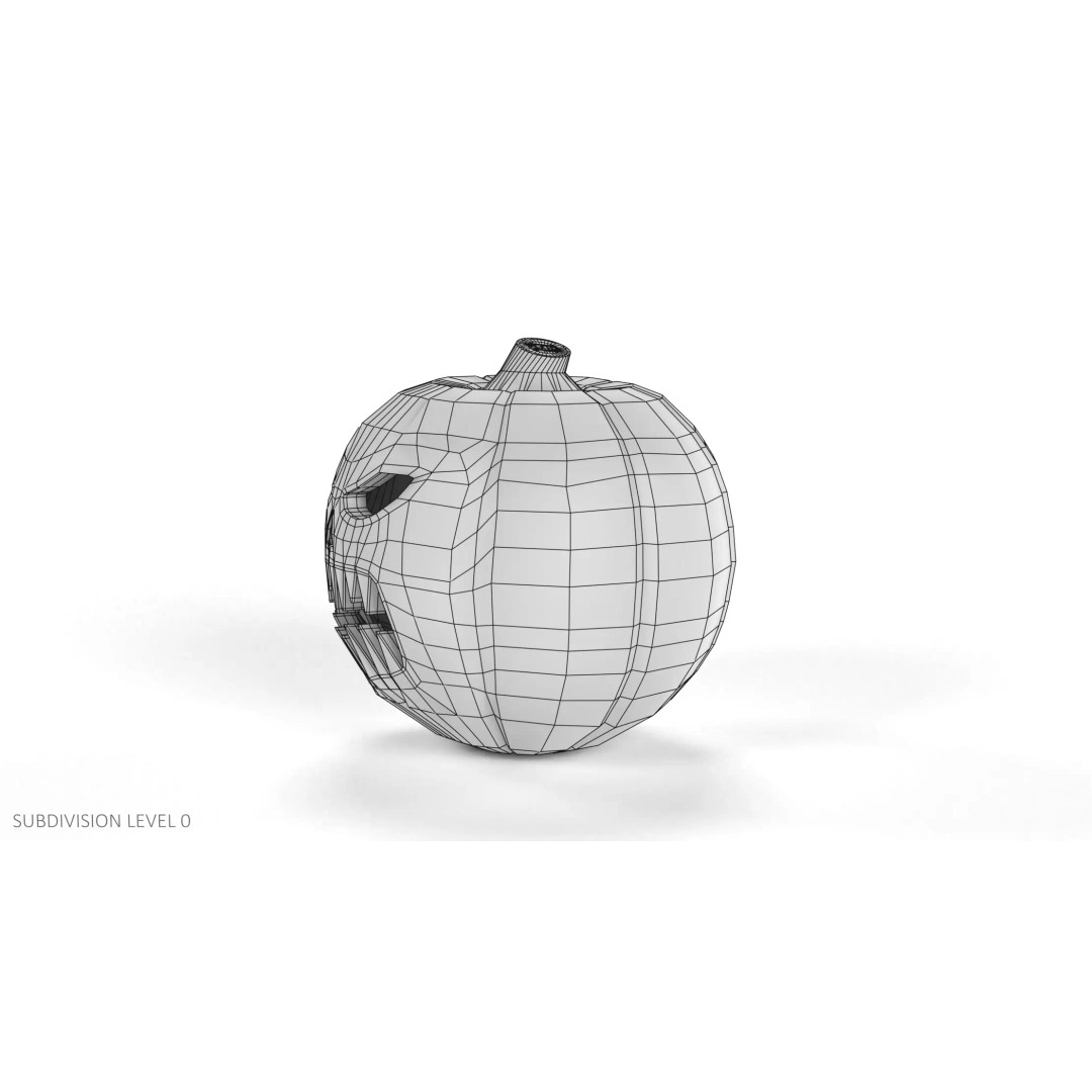 Carved Jack-O-Lantern 3D Model – Spooky Pumpkin, PBR Textures, Blender - View 12