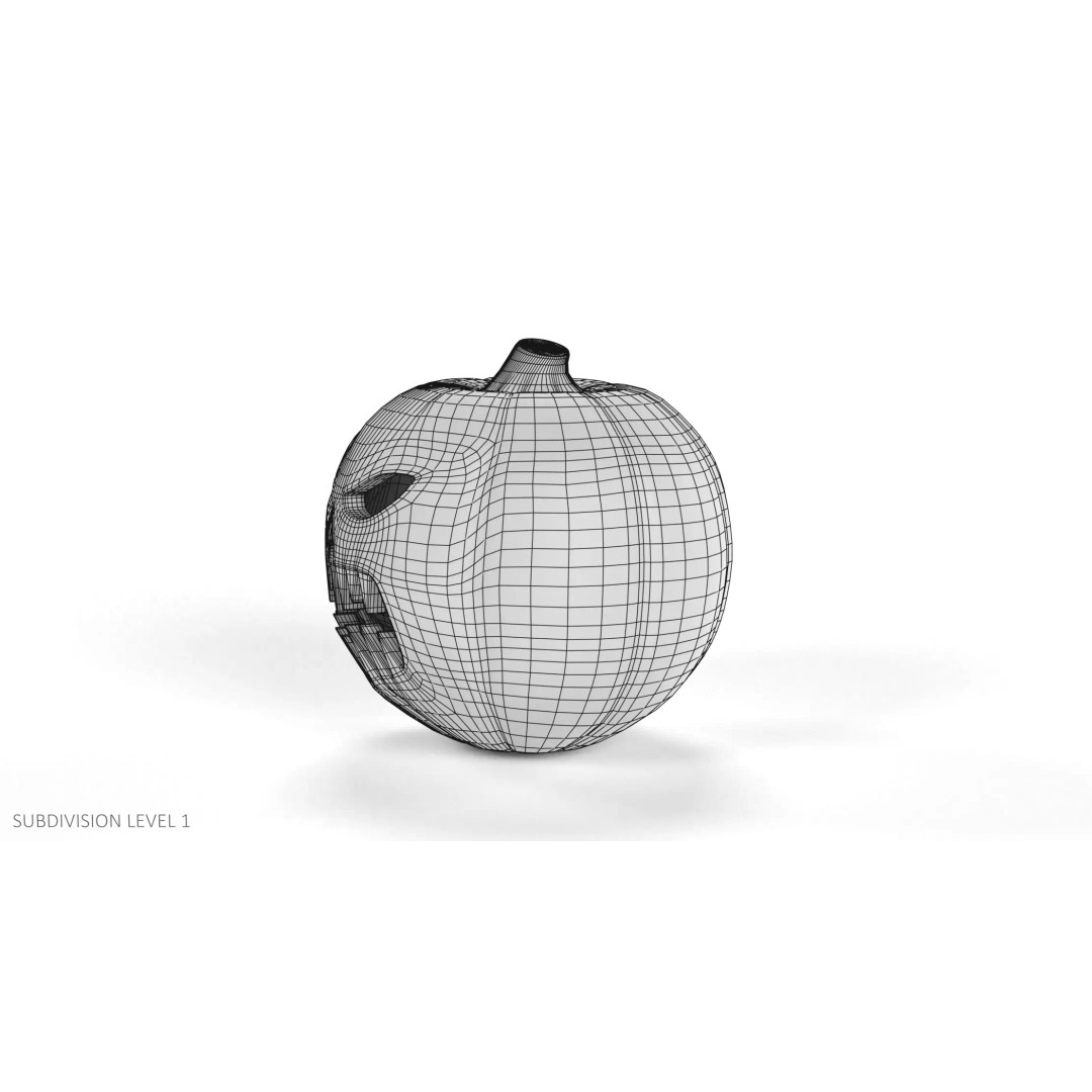 Carved Jack-O-Lantern 3D Model – Spooky Pumpkin, PBR Textures, Blender - View 13