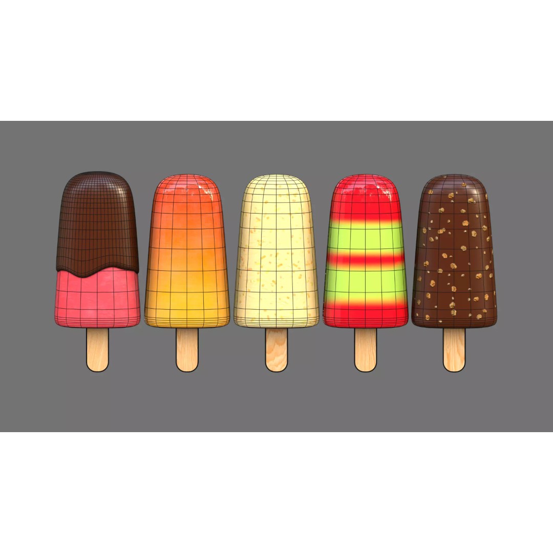 Ice Cream Bar 3D Model – Low Poly Game Asset, FBX, OBJ