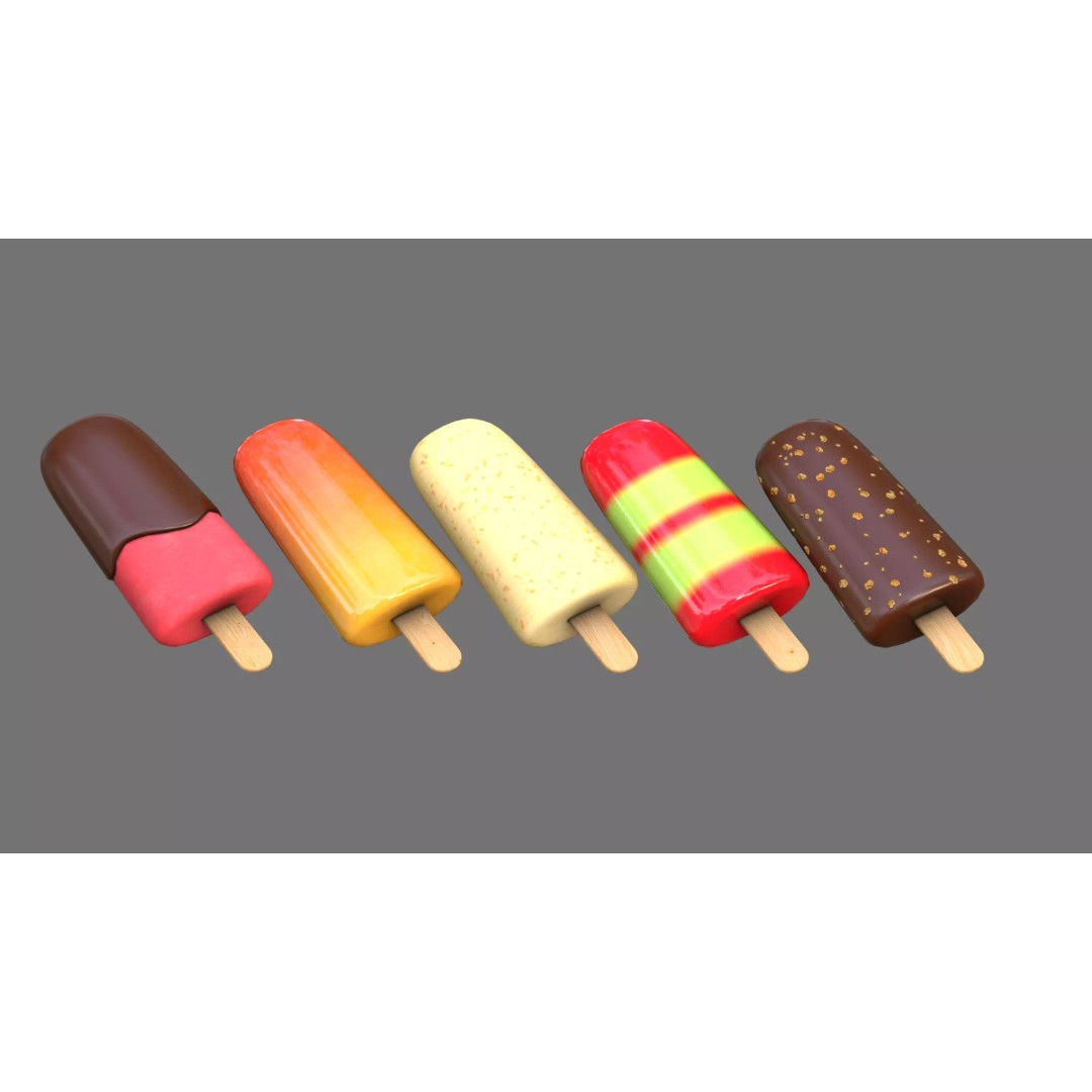 Ice Cream Bar 3D Model – Low Poly Game Asset, FBX, OBJ - View 5