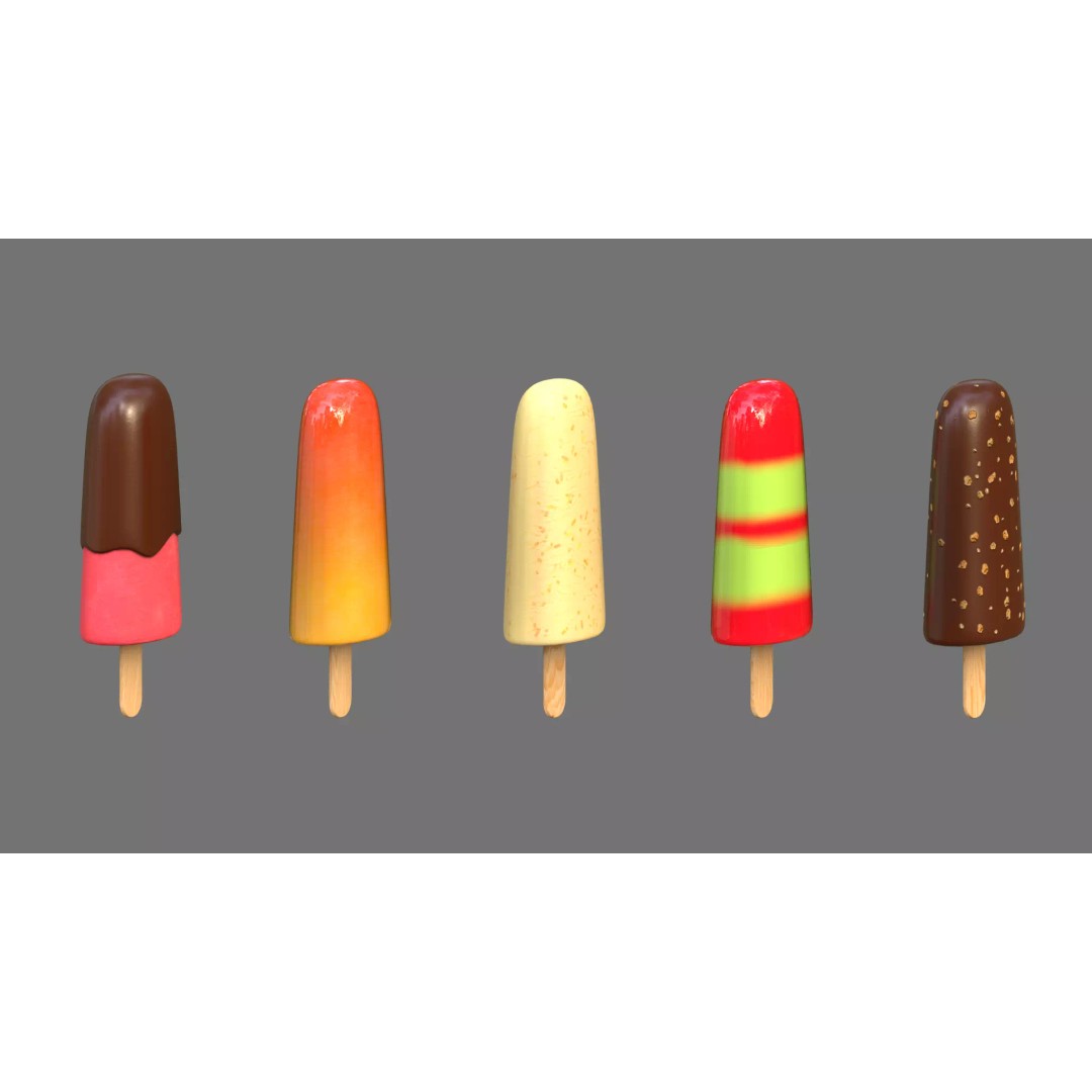 Ice Cream Bar 3D Model – Low Poly Game Asset, FBX, OBJ - View 9