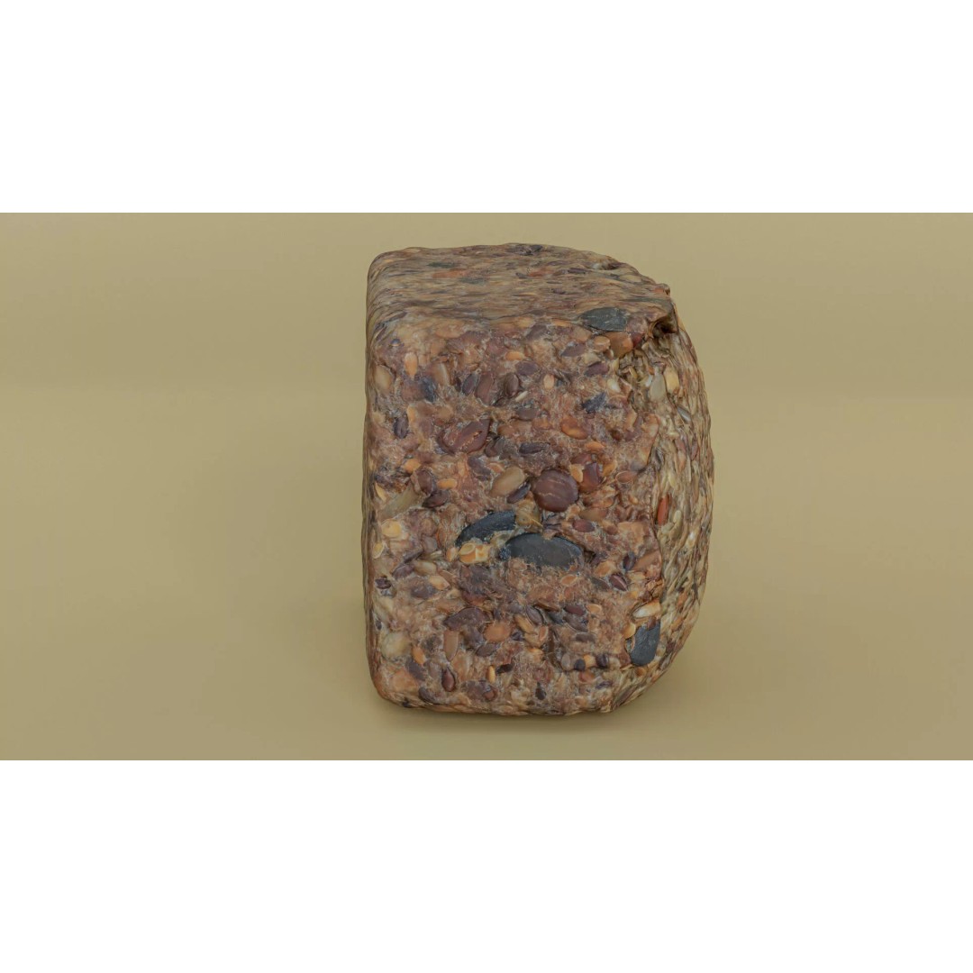 Seeded Bread Loaf 3D Model – Low Poly Photogrammetry Asset, FBX
