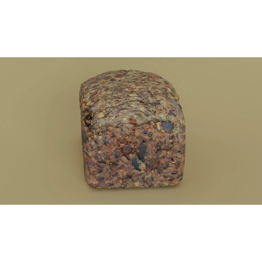 Seeded Bread Loaf 3D Model – Low Poly Photogrammetry Asset, FBX - View 14