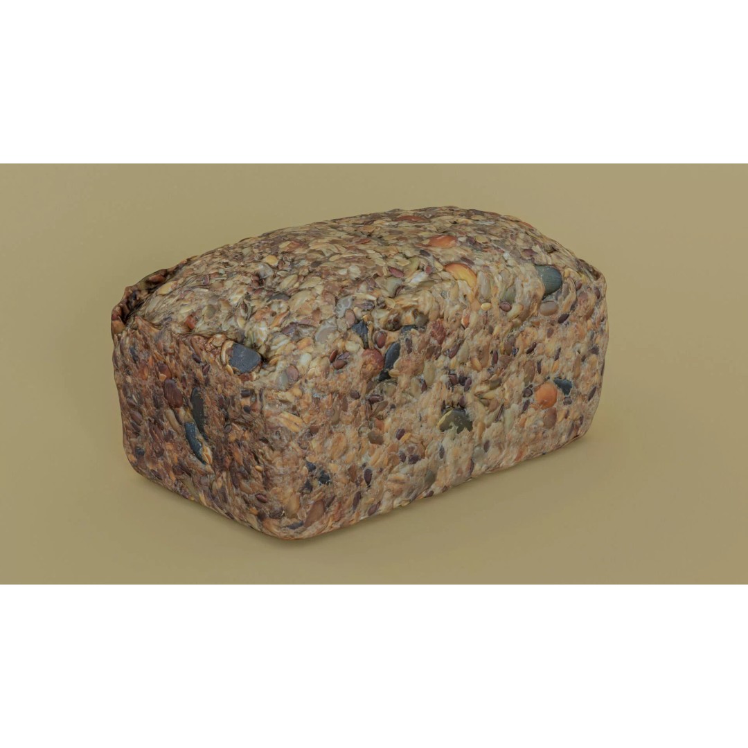 Seeded Bread Loaf 3D Model – Low Poly Photogrammetry Asset, FBX - View 15