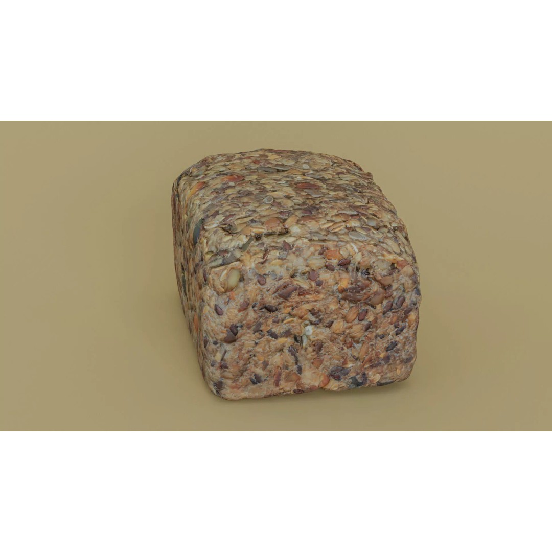 Seeded Bread Loaf 3D Model – Low Poly Photogrammetry Asset, FBX - View 17