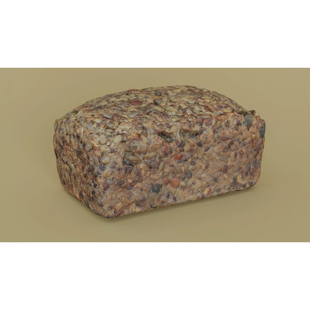 Seeded Bread Loaf 3D Model – Low Poly Photogrammetry Asset, FBX - View 18