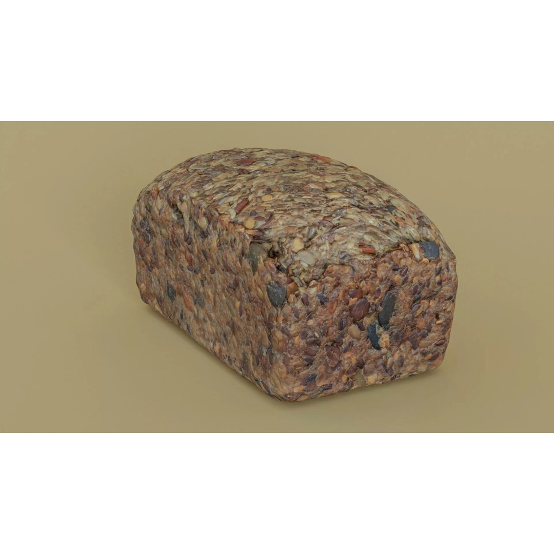 Seeded Bread Loaf 3D Model – Low Poly Photogrammetry Asset, FBX - View 19