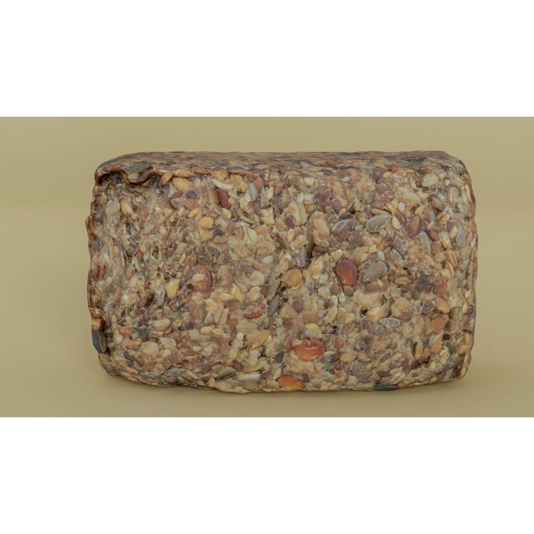 Seeded Bread Loaf 3D Model – Low Poly Photogrammetry Asset, FBX - View 22
