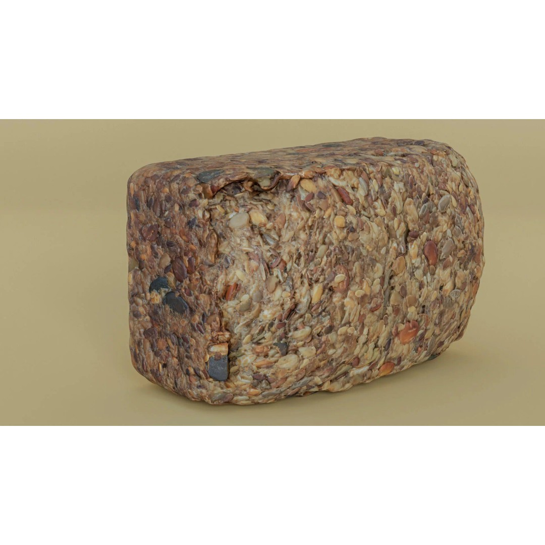 Seeded Bread Loaf 3D Model – Low Poly Photogrammetry Asset, FBX - View 23