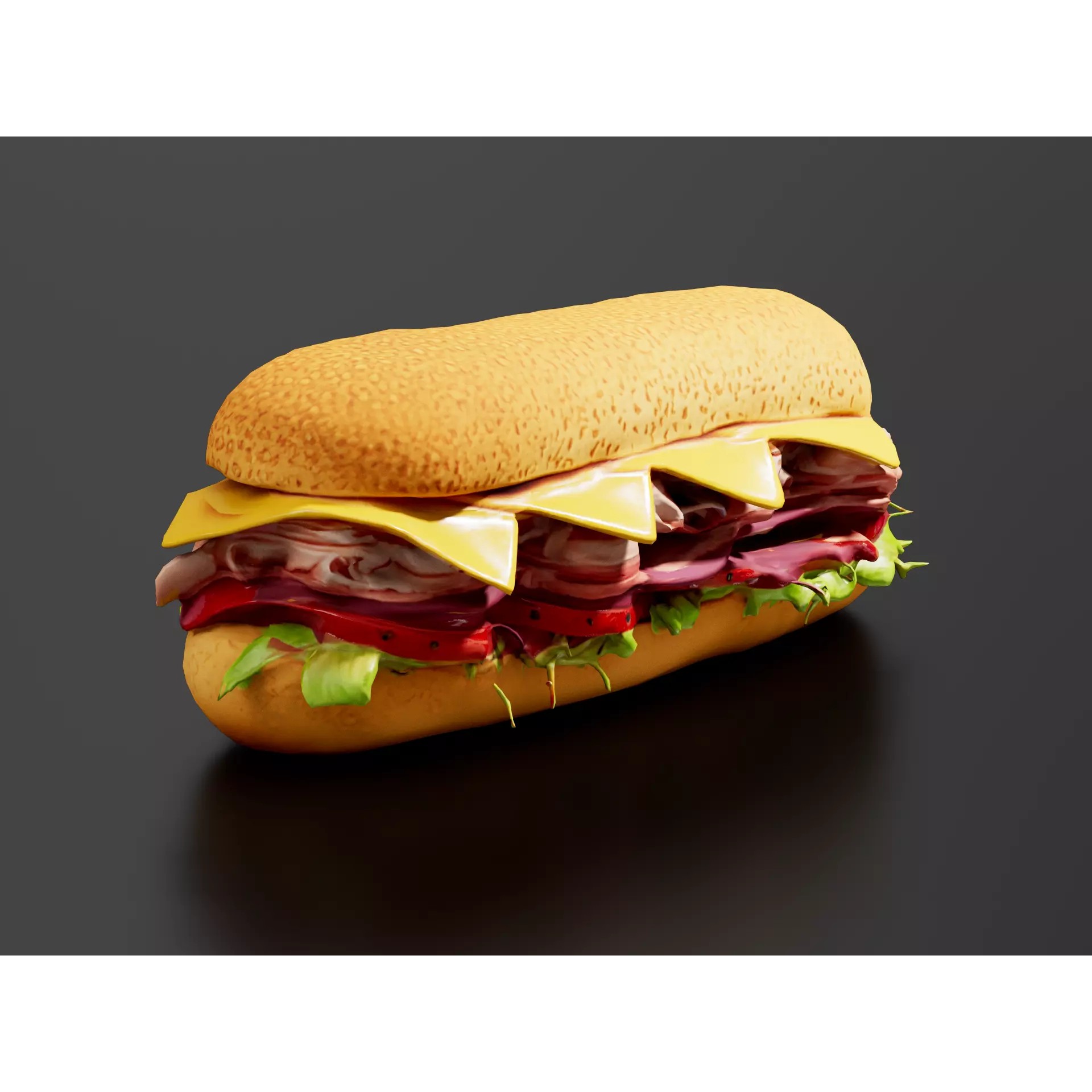 Sandwich - Low-Poly Game-Ready 3D Model - View 2