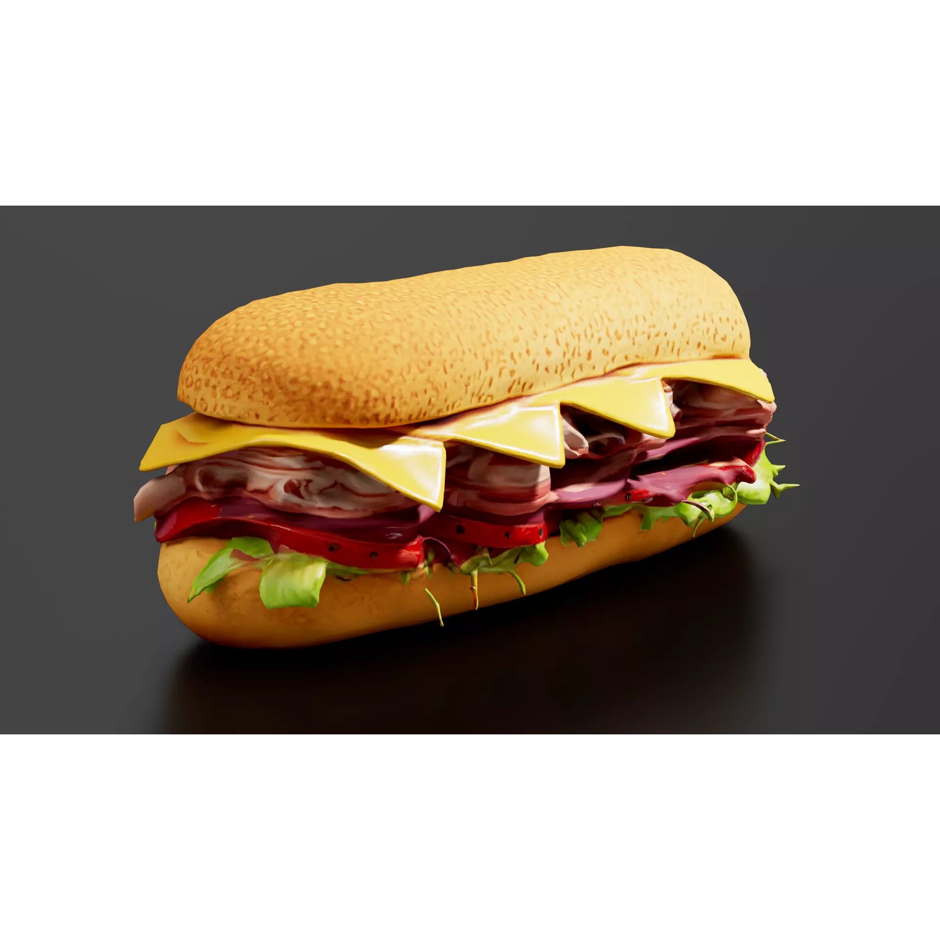 Sandwich - Low-Poly Game-Ready 3D Model - View 3