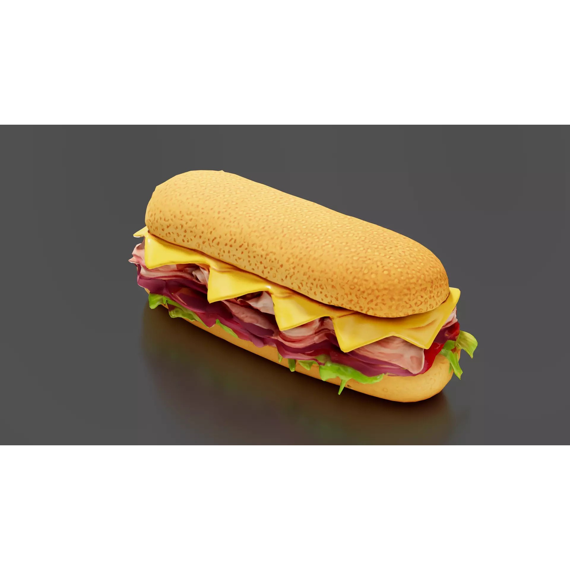 Sandwich - Low-Poly Game-Ready 3D Model - View 6