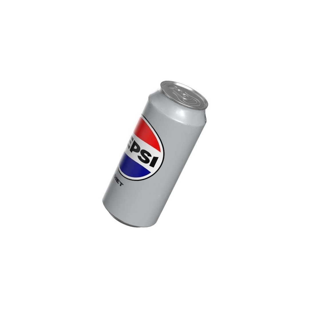 Pepsi Diet Drink Can 3D Model – Low Poly PBR Game Asset, FBX, OBJ - View 10