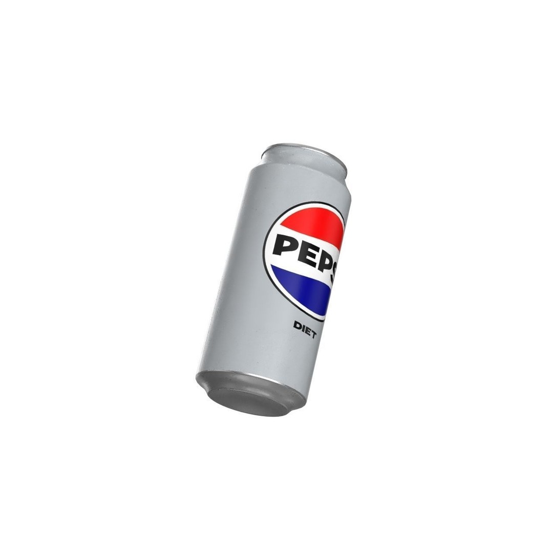 Pepsi Diet Drink Can 3D Model – Low Poly PBR Game Asset, FBX, OBJ - View 13