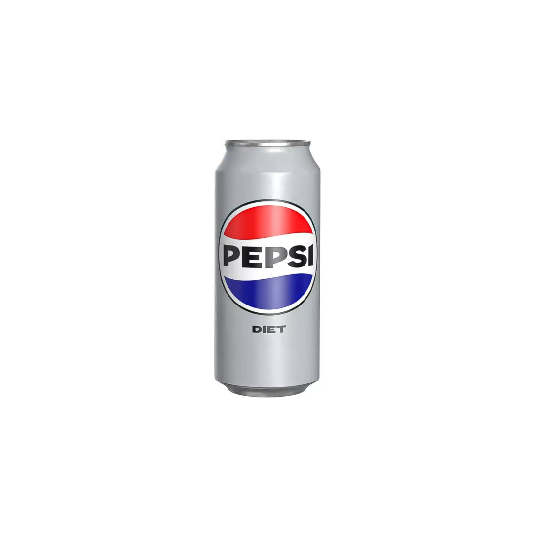 Pepsi Diet Drink Can 3D Model – Low Poly PBR Game Asset, FBX, OBJ - View 2