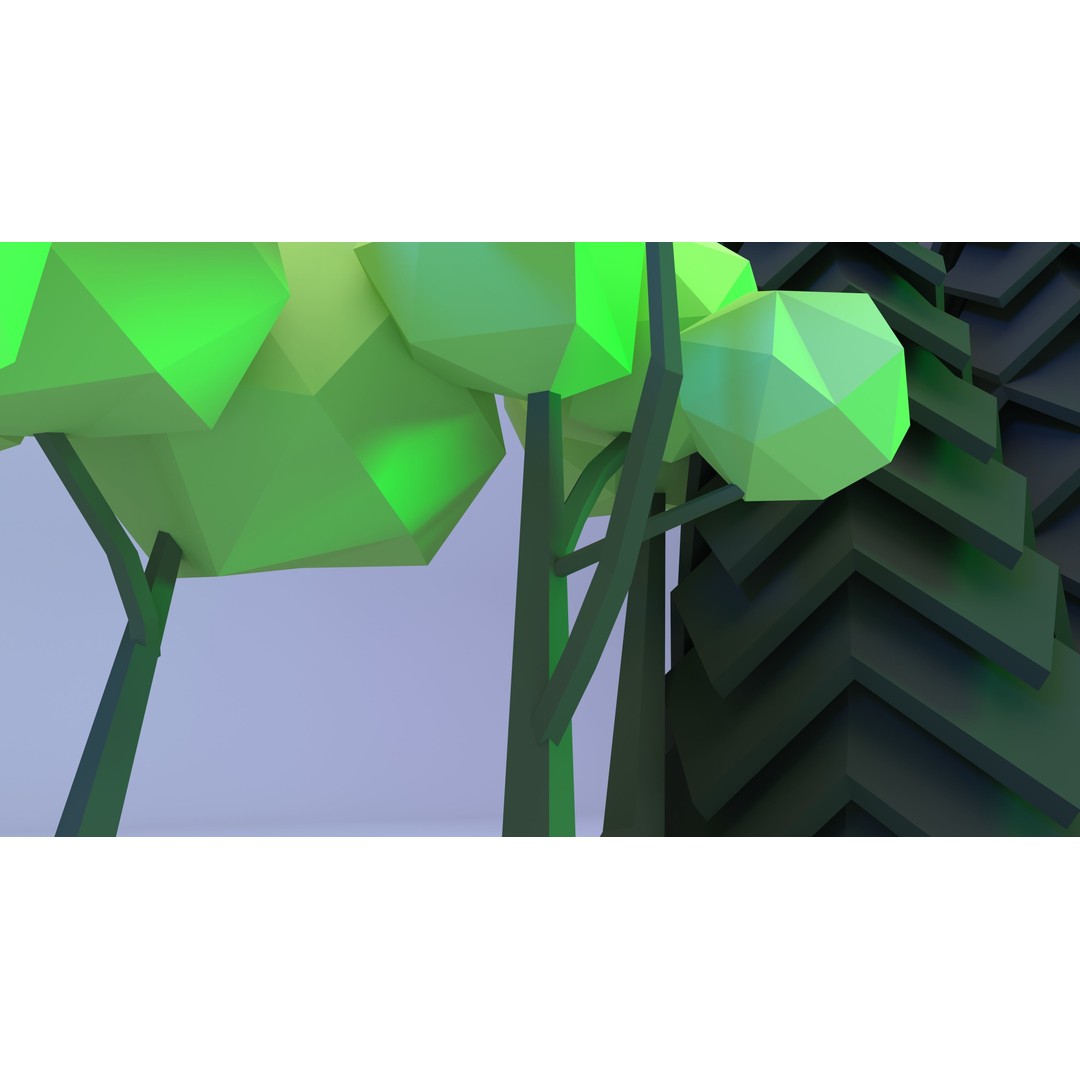 Polygon Tree 3D Model – Low Poly Collection for Nature Scenes - View 11
