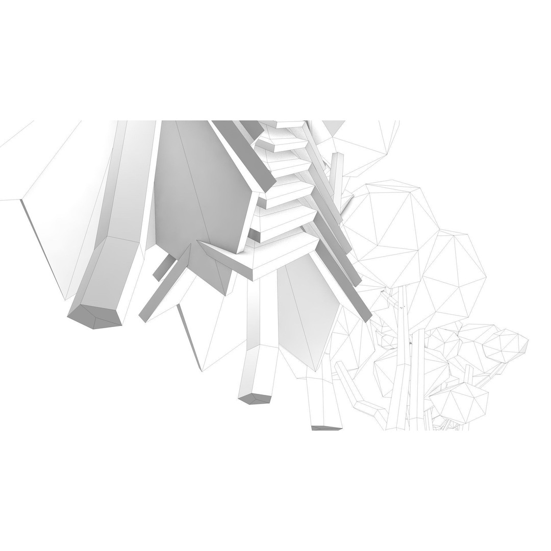 Polygon Tree 3D Model – Low Poly Collection for Nature Scenes - View 15