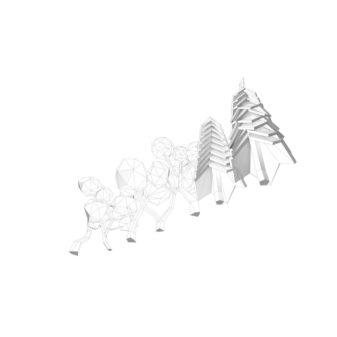 Polygon Tree 3D Model – Low Poly Collection for Nature Scenes - View 16
