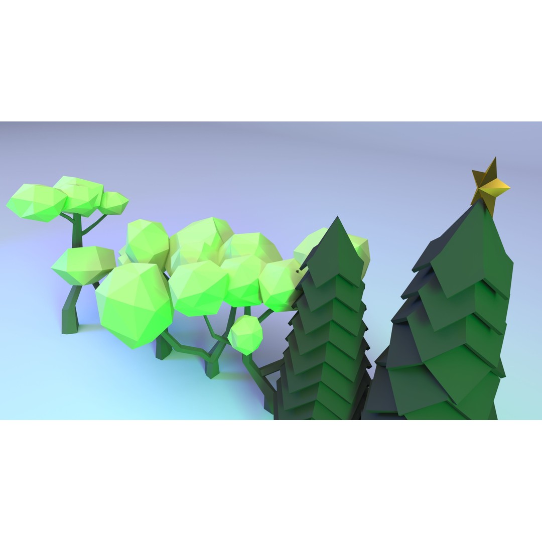 Polygon Tree 3D Model – Low Poly Collection for Nature Scenes - View 5