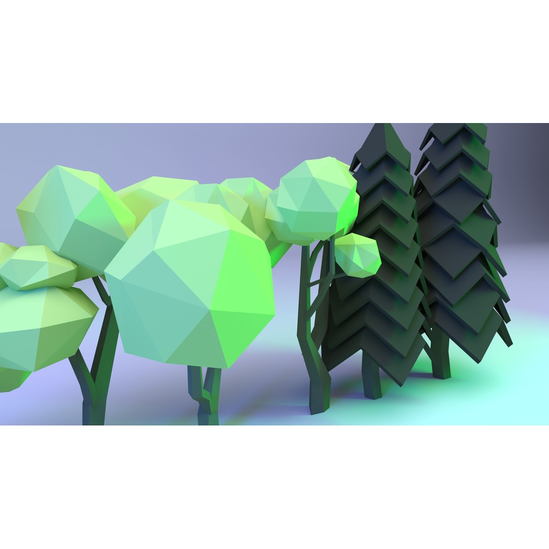 Polygon Tree 3D Model – Low Poly Collection for Nature Scenes - View 8