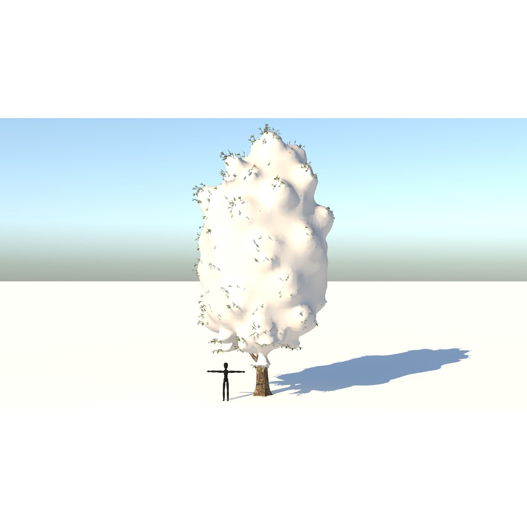 Snow Carolina Poplar Tree 3D Model – Realistic Vegetation Asset, C4D, FBX, OBJ - View 4