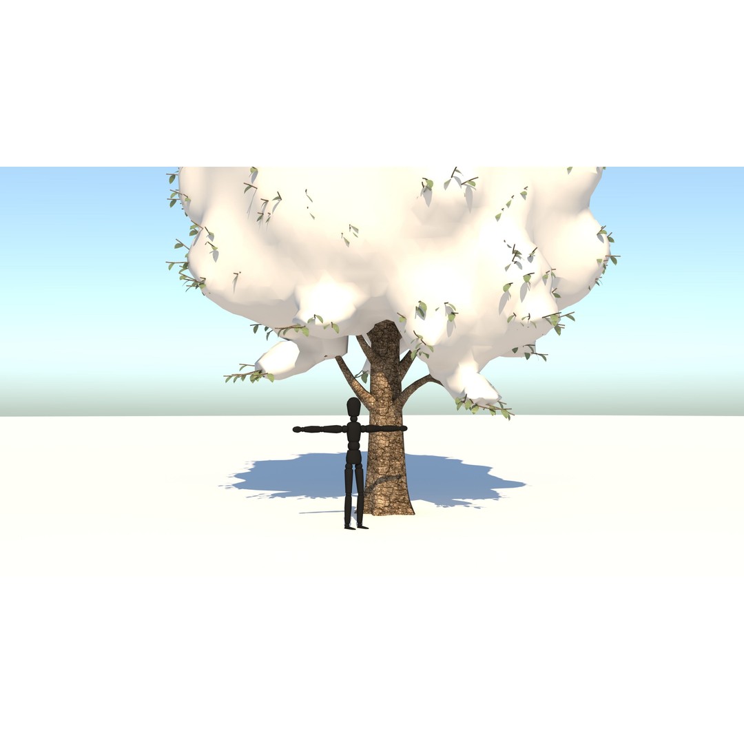 Snow Carolina Poplar Tree 3D Model – Realistic Vegetation Asset, C4D, FBX, OBJ - View 6