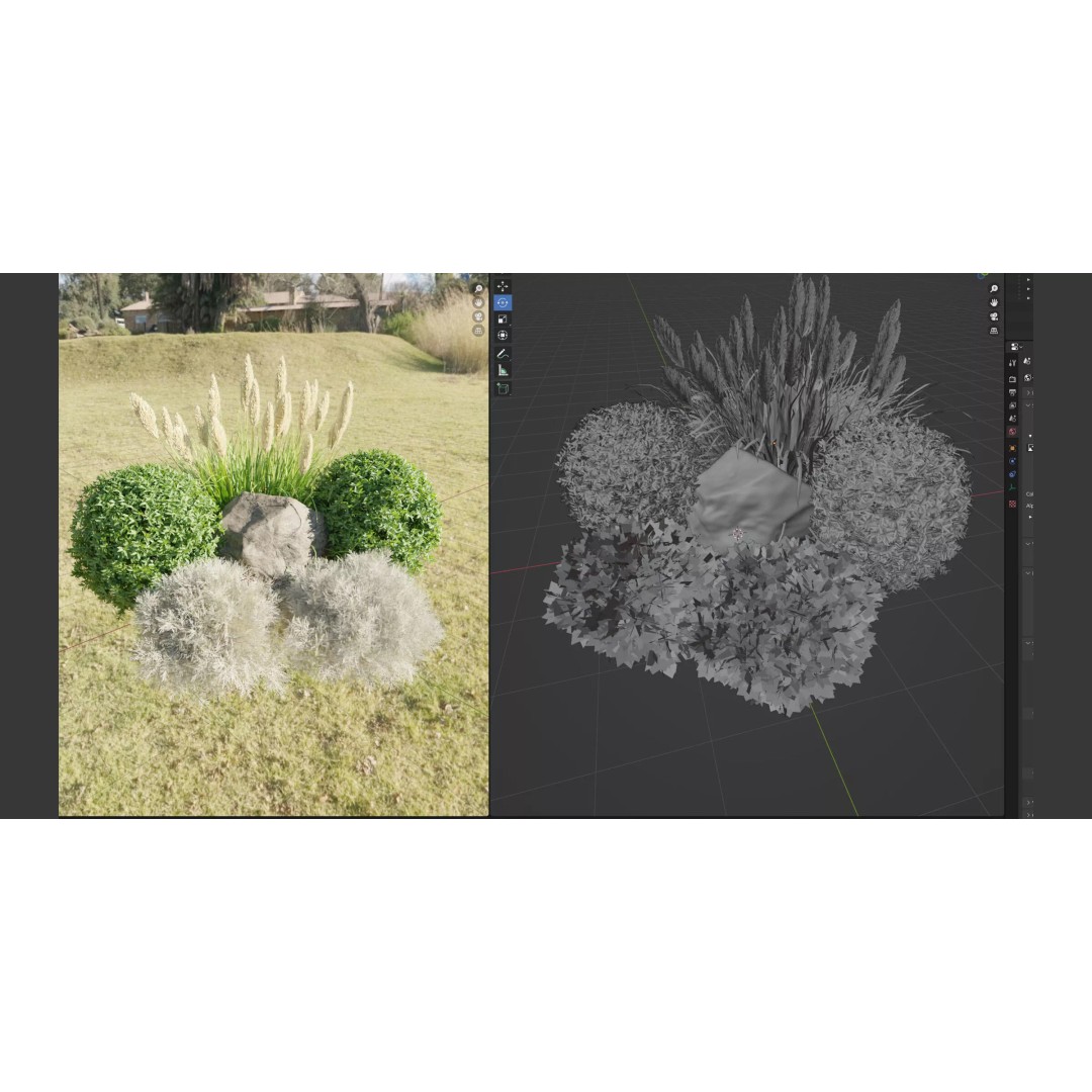 Garden Plants 3D Model – High Poly Collection, Blender, FBX, OBJ - View 8