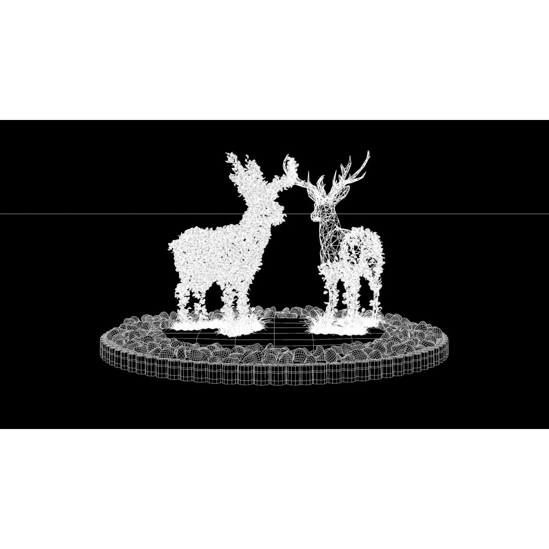 Deer Topiary 3D Model – PBR Textured Garden Asset, FBX, OBJ - View 11
